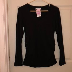 Black long sleeve maternity shirt